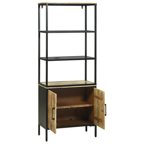 vidaXL Highboard 70x35x180 cm Solid Rough Wood Mango