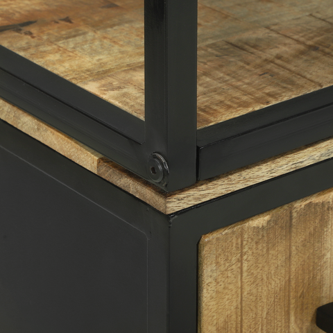vidaXL Highboard 70x35x180 cm Solid Rough Wood Mango