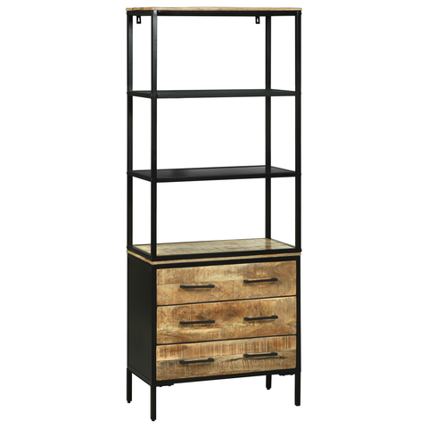 vidaXL Highboard 70x35x180 cm Solid Rough Wood Mango