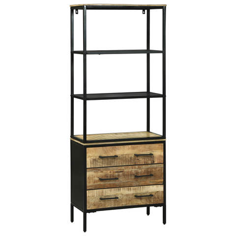 vidaXL Highboard 70x35x180 cm Solid Rough Wood Mango