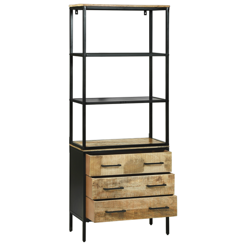 vidaXL Highboard 70x35x180 cm Solid Rough Wood Mango