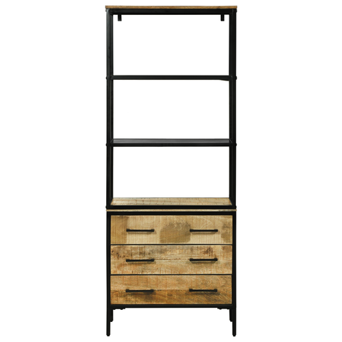 vidaXL Highboard 70x35x180 cm Solid Rough Wood Mango