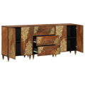 vidaXL 3 Piece Bathroom Furniture Set Solid Rough Wood Mango