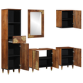 vidaXL 5 Piece Bathroom Furniture Set Solid Rough Wood Mango
