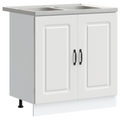 vidaXL Kitchen Cabinet with Door Kalmar 2 pcs White 80 x 46 x 81.5 cm