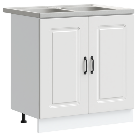 vidaXL Kitchen Cabinet with Door Kalmar 2 pcs White 80 x 46 x 81.5 cm