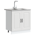 vidaXL Kitchen Cabinet with Door Kalmar 2 pcs White 80 x 46 x 81.5 cm