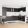 vidaXL Kitchen Cabinet with Door Kalmar 2 pcs Black 80 x 46 x 81.5 cm