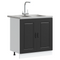 vidaXL Kitchen Cabinet with Door Kalmar 2 pcs Black 80 x 46 x 81.5 cm