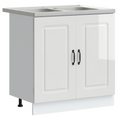 vidaXL Kitchen Cabinet with Door Kalmar 2 pcs White 80 x 46 x 81.5 cm