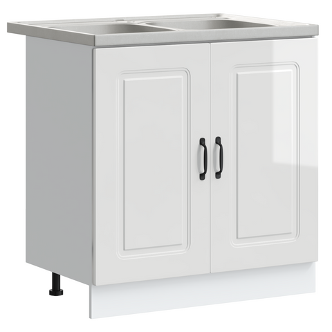 vidaXL Kitchen Cabinet with Door Kalmar 2 pcs White 80 x 46 x 81.5 cm