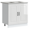 vidaXL Kitchen Cabinet with Door Kalmar 2 pcs White 80 x 46 x 81.5 cm
