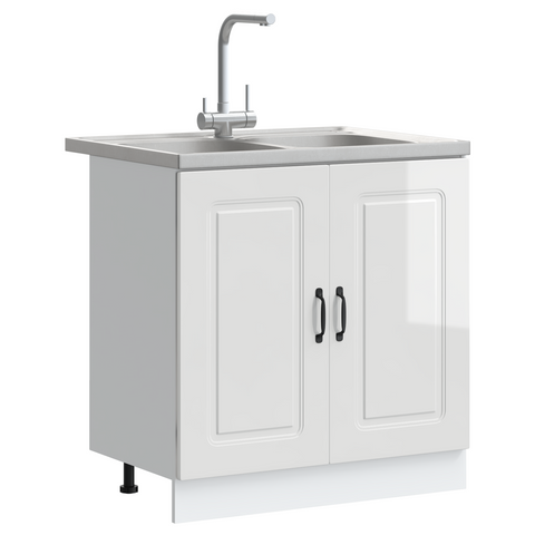 vidaXL Kitchen Cabinet with Door Kalmar 2 pcs White 80 x 46 x 81.5 cm