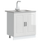 vidaXL Kitchen Cabinet with Door Kalmar 2 pcs White 80 x 46 x 81.5 cm
