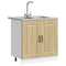 vidaXL Kitchen Cabinet with Door Kalmar 2 pcs Brown 80 x 46 x 81.5 cm