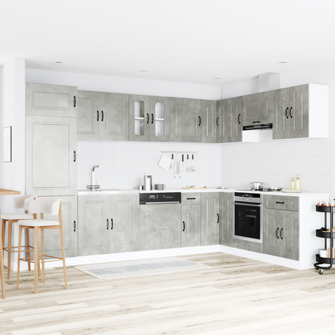 vidaXL Kitchen Cabinet with Door Kalmar 2 pcs Grey 80 x 46 x 81.5 cm