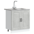 vidaXL Kitchen Cabinet with Door Kalmar 2 pcs Grey 80 x 46 x 81.5 cm