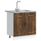 vidaXL Kitchen Cabinet with Door Kalmar 2 pcs Brown 80 x 46 x 81.5 cm