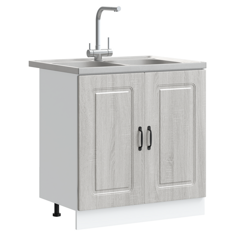 vidaXL Kitchen Cabinet with Door Kalmar 2 pcs Grey 80 x 46 x 81.5 cm