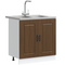 vidaXL Kitchen Cabinet with Door Kalmar 2 pcs Brown 80 x 46 x 81.5 cm