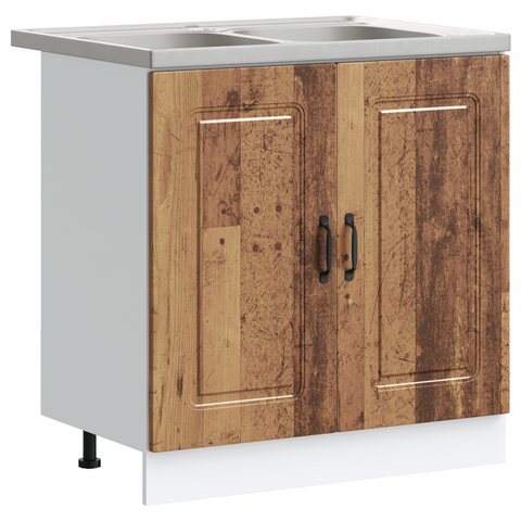 vidaXL Kitchen Cabinet with Door Kalmar 2 pcs Brown 80 x 46 x 81.5 cm