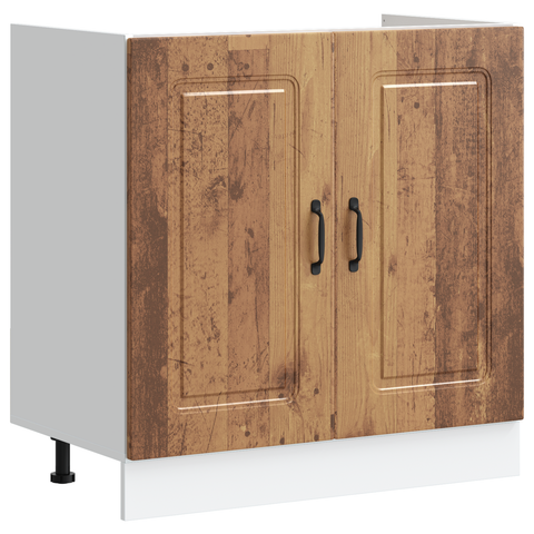 vidaXL Kitchen Cabinet with Door Kalmar 2 pcs Brown 80 x 46 x 81.5 cm