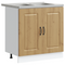 vidaXL Kitchen Cabinet with Door Kalmar 2 pcs Brown 80 x 46 x 81.5 cm