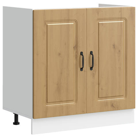vidaXL Kitchen Cabinet with Door Kalmar 2 pcs Brown 80 x 46 x 81.5 cm