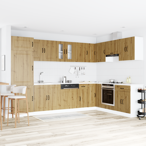 vidaXL Kitchen Cabinet with Door Kalmar 2 pcs Brown 80 x 46 x 81.5 cm
