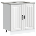 vidaXL Kitchen Cabinet with Door Lucca 2 pcs White 80 x 46 x 81.5 cm