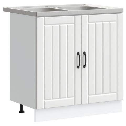 vidaXL Kitchen Cabinet with Door Lucca 2 pcs White 80 x 46 x 81.5 cm