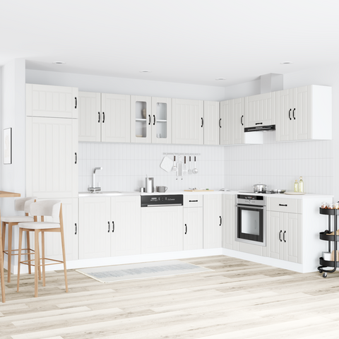 vidaXL Kitchen Cabinet with Door Lucca 2 pcs White 80 x 46 x 81.5 cm