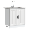 vidaXL Kitchen Cabinet with Door Lucca 2 pcs White 80 x 46 x 81.5 cm