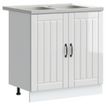vidaXL Kitchen Cabinet with Door Lucca 2 pcs White 80 x 46 x 81.5 cm
