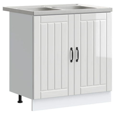 vidaXL Kitchen Cabinet with Door Lucca 2 pcs White 80 x 46 x 81.5 cm