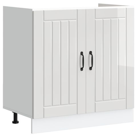 vidaXL Kitchen Cabinet with Door Lucca 2 pcs White 80 x 46 x 81.5 cm