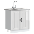 vidaXL Kitchen Cabinet with Door Lucca 2 pcs White 80 x 46 x 81.5 cm