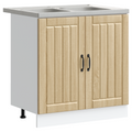 vidaXL Kitchen Cabinet with Door Lucca 2 pcs Brown 80 x 46 x 81.5 cm