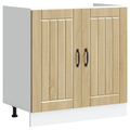 vidaXL Kitchen Cabinet with Door Lucca 2 pcs Brown 80 x 46 x 81.5 cm