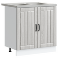 vidaXL Kitchen Cabinet Lucca 2 pcs Light Grey 80 x 46 x 81.5 cm