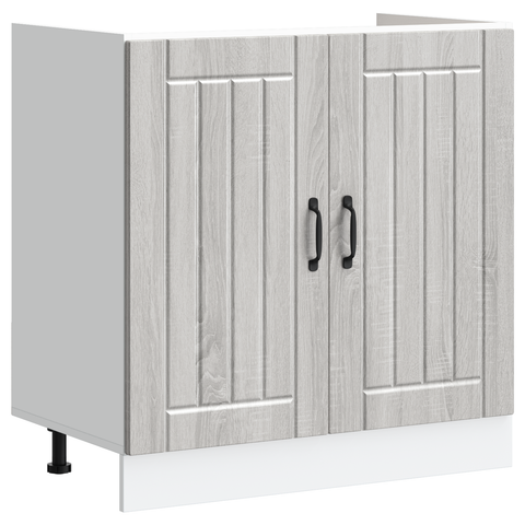 vidaXL Kitchen Cabinet Lucca 2 pcs Light Grey 80 x 46 x 81.5 cm
