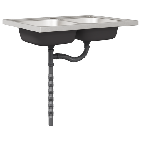 vidaXL Kitchen Cabinet Lucca 2 pcs Light Grey 80 x 46 x 81.5 cm