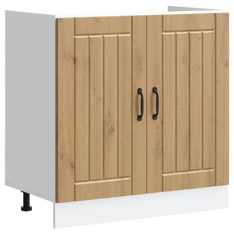 vidaXL Kitchen Cabinet with Door Lucca 2 pcs Brown 80 x 46 x 81.5 cm