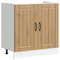 vidaXL Kitchen Cabinet with Door Lucca 2 pcs Brown 80 x 46 x 81.5 cm