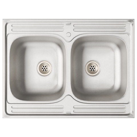 vidaXL Sink Base Cabinet with Door Porto 2 pcs Black 80 x 46 x 84.5 cm