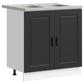 vidaXL Sink Base Cabinet with Door Porto 2 pcs Black 80 x 46 x 84.5 cm