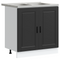 vidaXL Sink Base Cabinet with Door Porto 2 pcs Black 80 x 46 x 84.5 cm