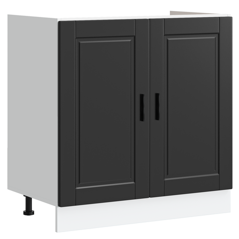 vidaXL Sink Base Cabinet with Door Porto 2 pcs Black 80 x 46 x 84.5 cm