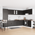 vidaXL Sink Base Cabinet with Door Porto 2 pcs Black 80 x 46 x 84.5 cm