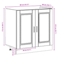 vidaXL Sink Base Cabinet with Door Porto 2 pcs Black 80 x 46 x 84.5 cm